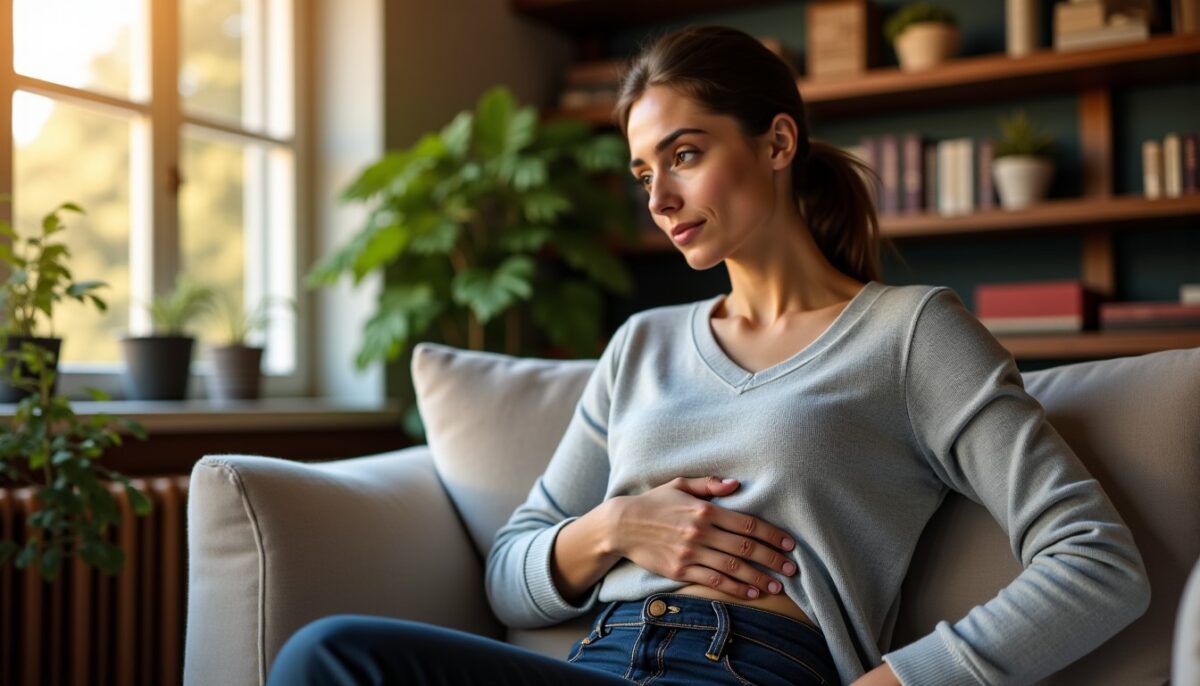 Ventre gonflé sous la poitrine chez la femme : comprendre les causes possibles